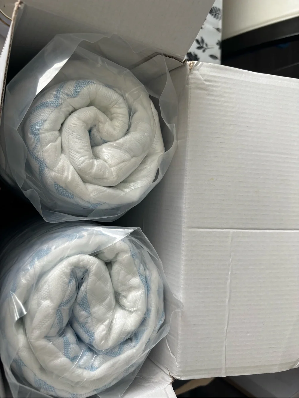 Light Blue Decorative Bed Pillow with Ruffle Accent